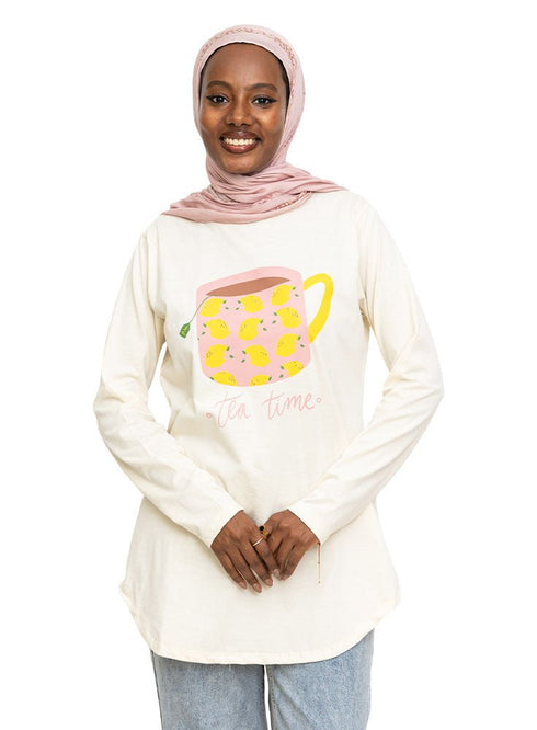 Creamy Printed Long - Sleeve Design 7 - Khotwh